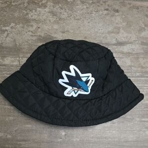 San Jose Sharks Black Quilted Bucket Hat